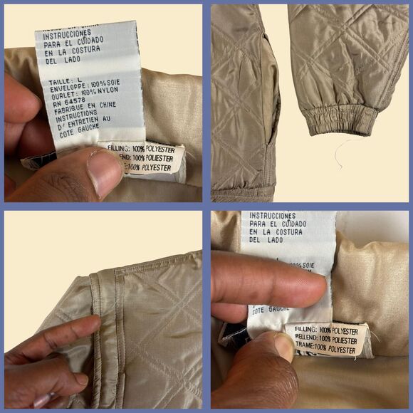 Vintage 90s silk jacket by Silk Exchange, size L quilted lightweight jacket - Picture 4 of 5